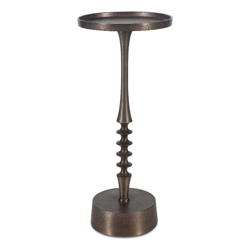 Uttermost Aluminum Round Accent Table in Bronze
