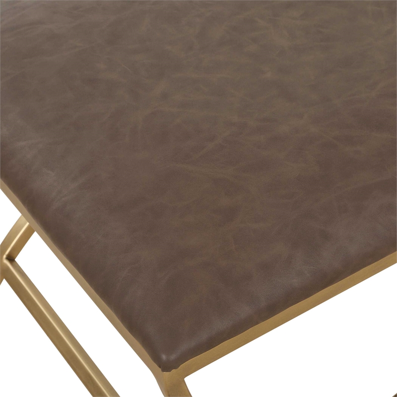 Uttermost Contemporary Iron Accent Stool in Brown