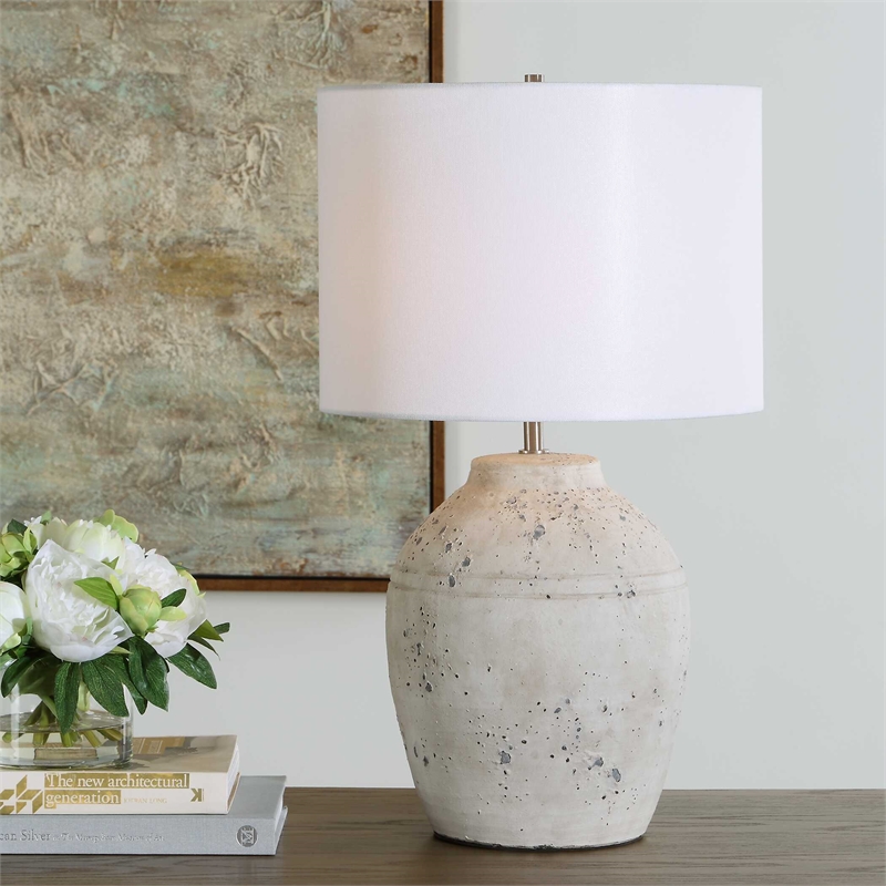 Uttermost Ceramic Farmhouse Table Lamp in Gray