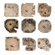 Uttermost Bahati Wood Bleached Wall Decor in  Brown (Set of 9)