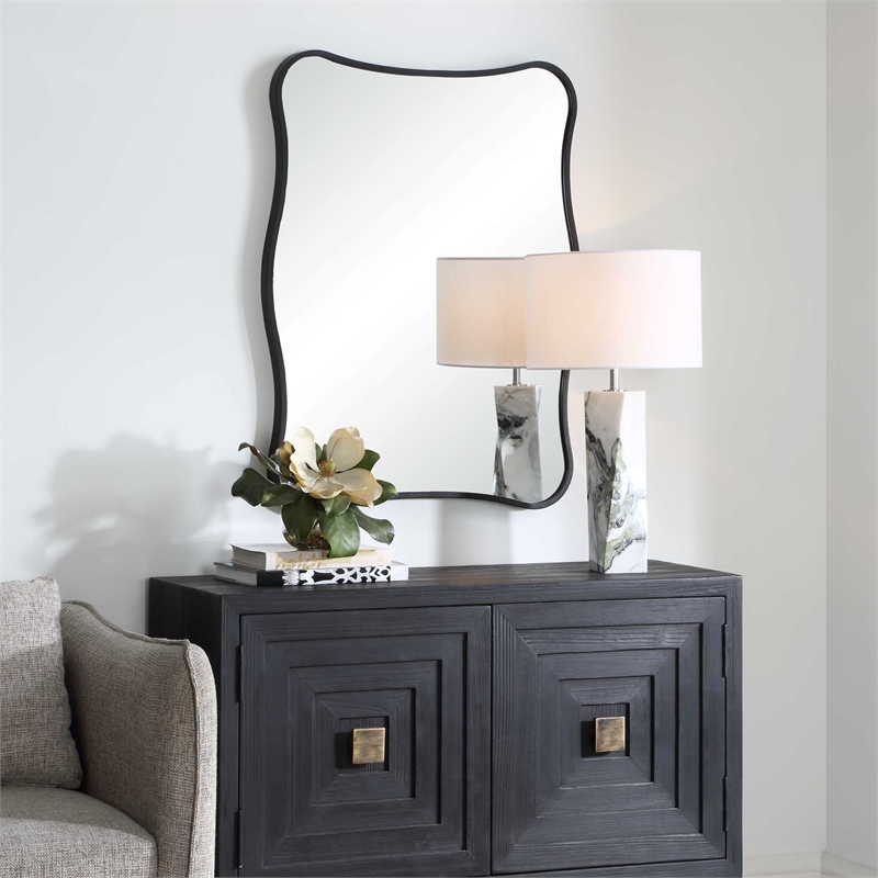 Uttermost Pavia Vanity Mirror in Black