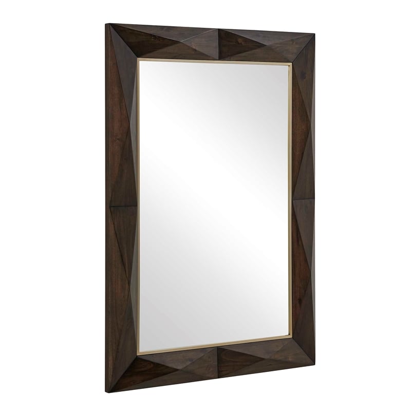 Uttermost Diamond In The Rough Wood Mirror in Gold
