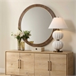 Uttermost Cleveland Round Burl Wood Mirror in Brown