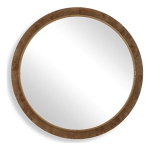 Uttermost Cleveland Round Burl Wood Mirror in Brown