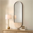 Uttermost Russo Travertine Tall Oval Mirror in Bronze