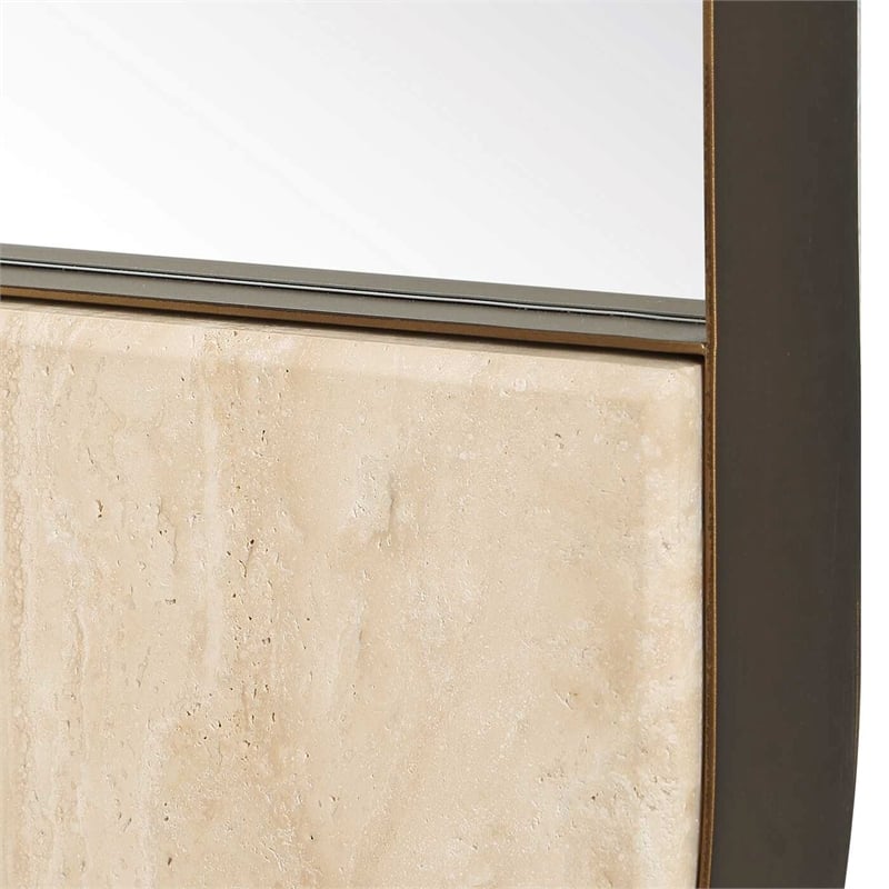 Uttermost Russo Travertine Tall Oval Mirror in Bronze