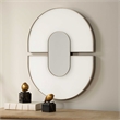 Uttermost Encase Modern Oval Mirror in White with Gold Accent