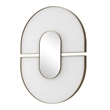 Uttermost Encase Modern Oval Mirror in White with Gold Accent