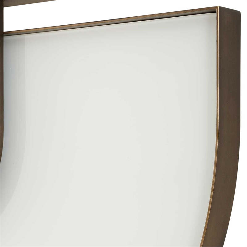 Uttermost Encase Modern Oval Mirror in White with Gold Accent