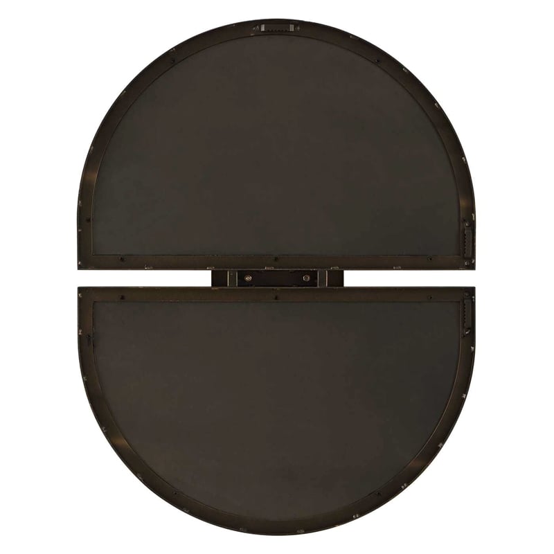 Uttermost Encase Modern Oval Mirror in White with Gold Accent