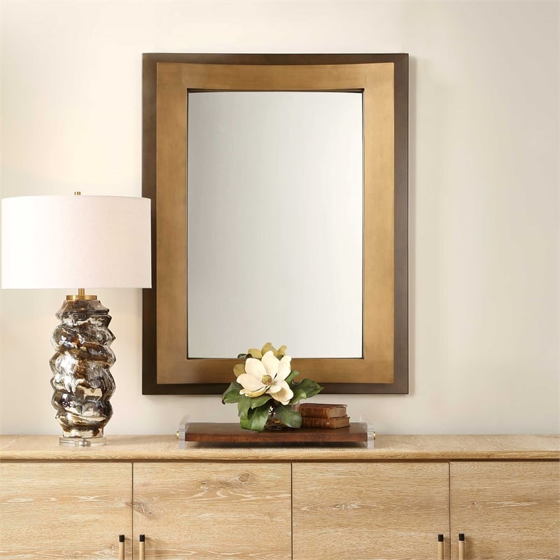 Uttermost Around The Bend Mirror in Golden Bronze