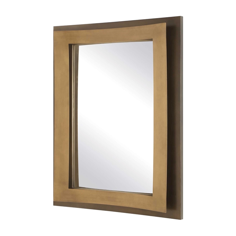 Uttermost Around The Bend Mirror in Golden Bronze