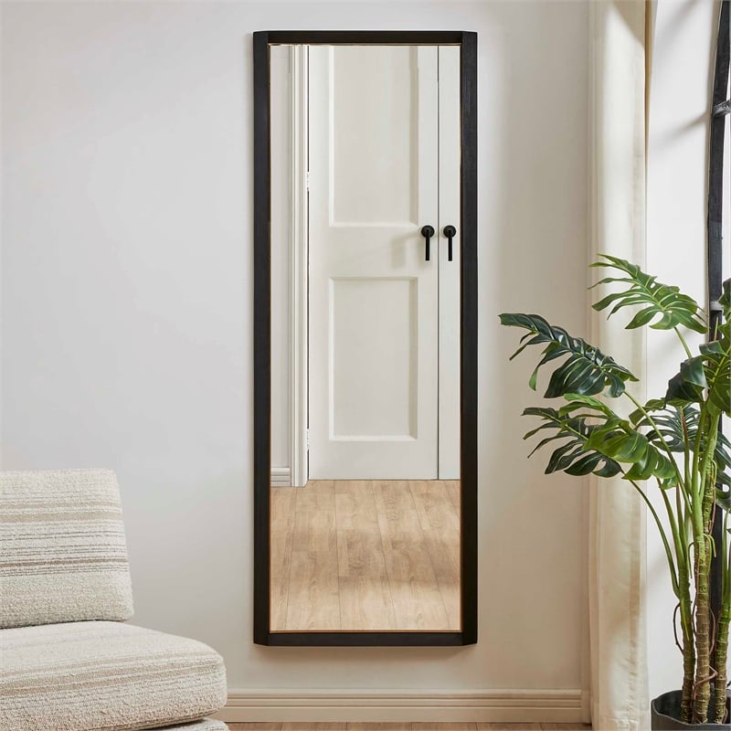 Uttermost Stenton Tall Wooden Mirror in Black
