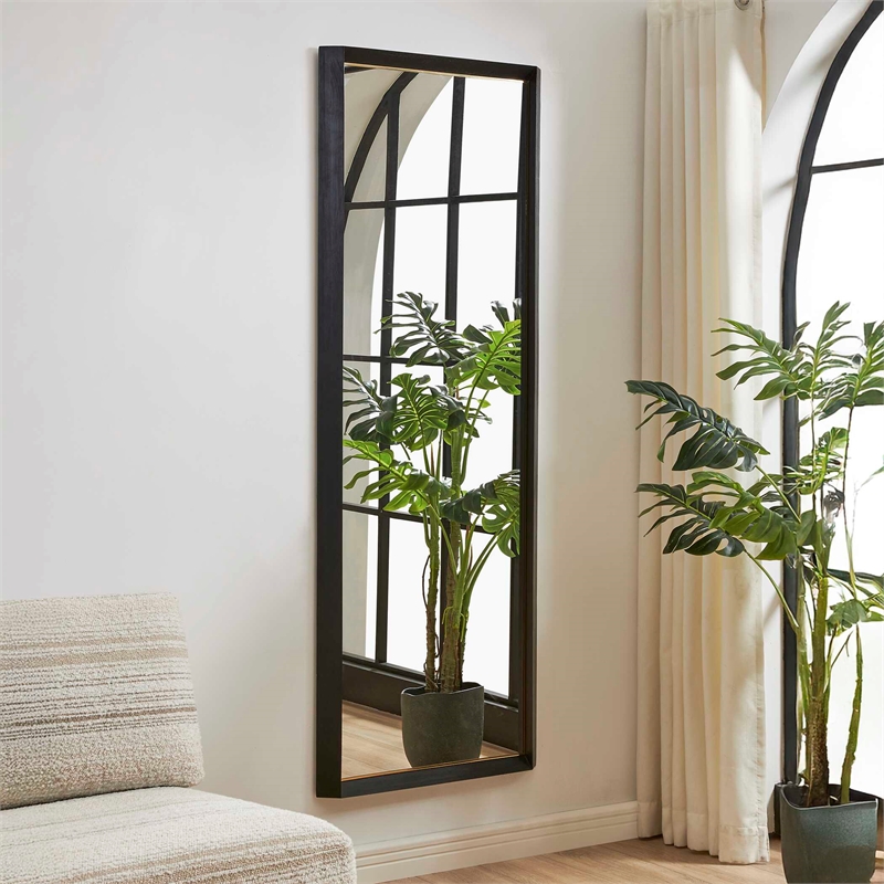 Uttermost Stenton Tall Wooden Mirror in Black