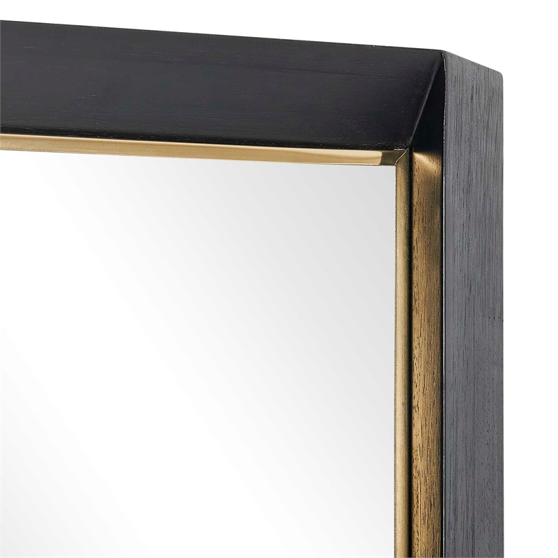 Uttermost Stenton Tall Wooden Mirror in Black
