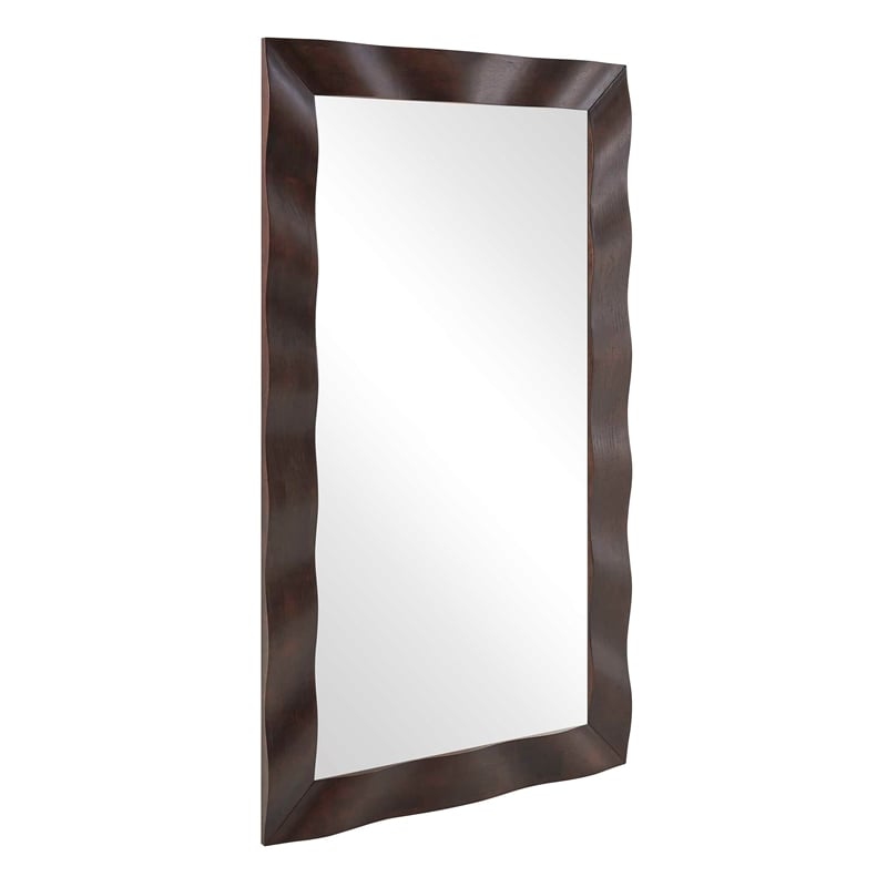 Uttermost Wrinkle Wavy Wood Mirror in Brown