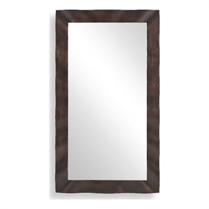 Uttermost Wrinkle Wavy Wood Mirror in Brown