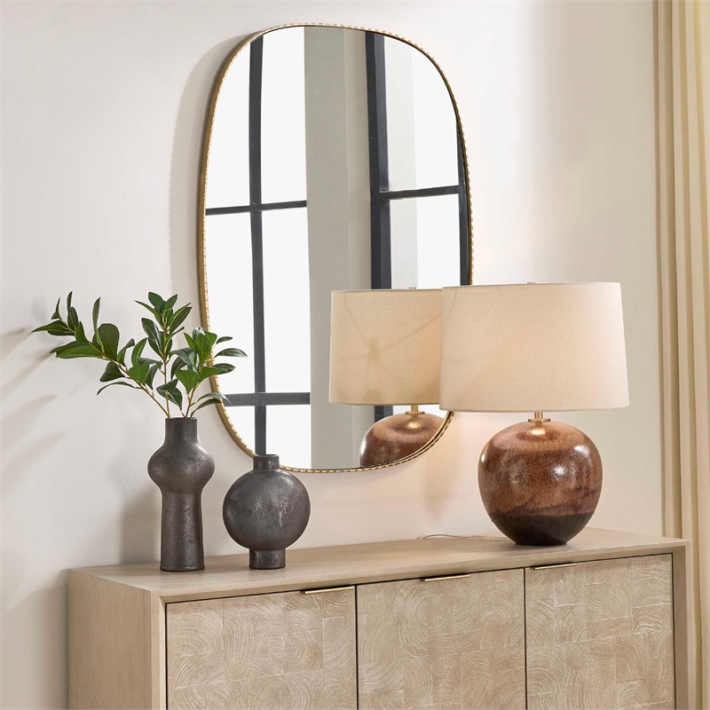 Uttermost Nidia Antique Mirror in Gold