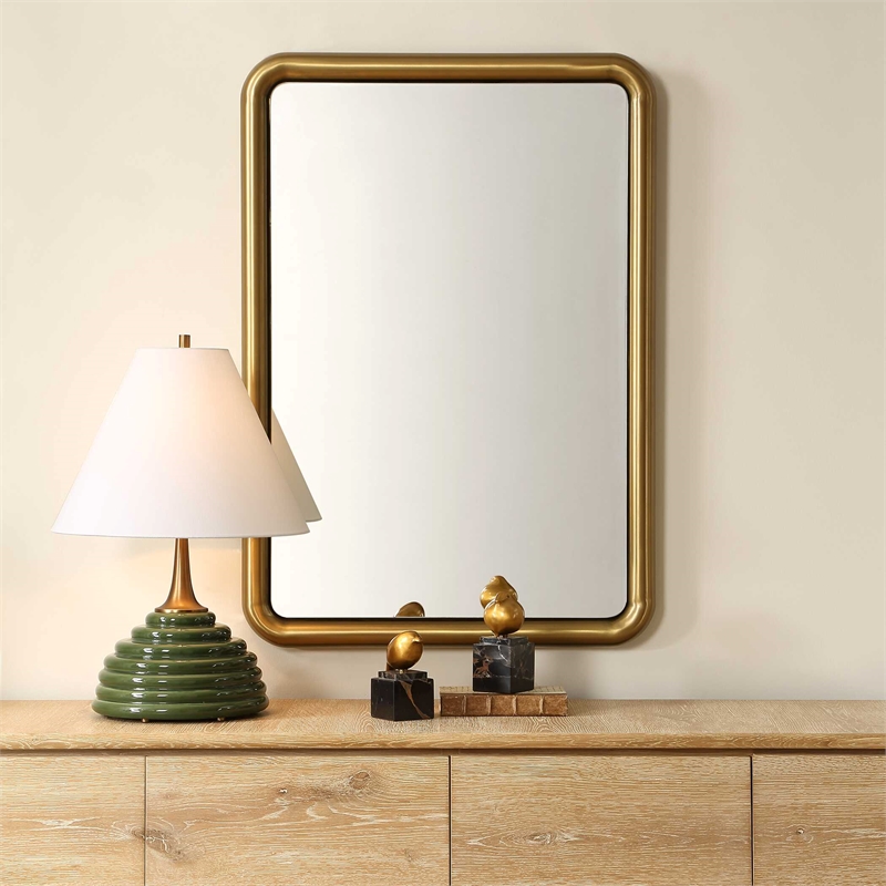 Uttermost Atkinson Modern Mirror in Brass