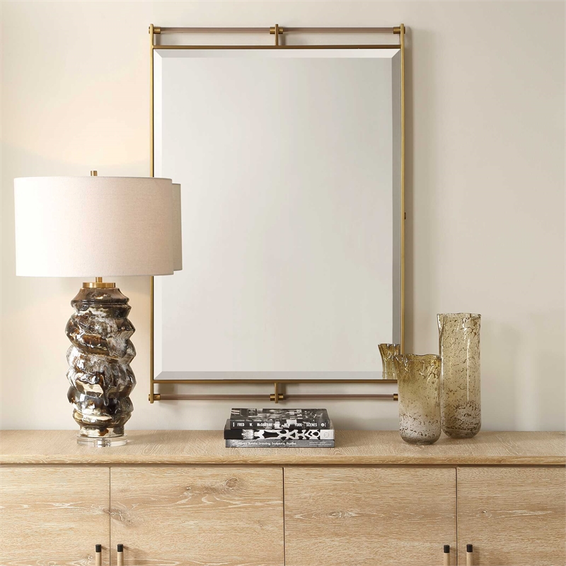 Uttermost Ripoll Antique Mirror in Brass