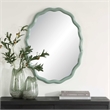 Uttermost Isly Wavy Profile Oval Accent Mirror in Robin's Egg Blue Finish