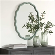 Uttermost Isly Wavy Profile Oval Accent Mirror in Robin's Egg Blue Finish