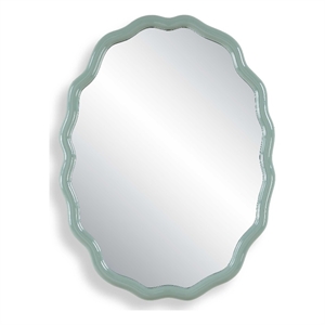 Uttermost Isly Wavy Profile Oval Accent Mirror in Robin's Egg Blue Finish