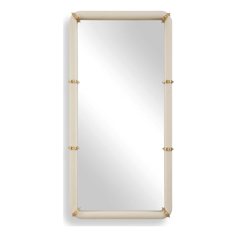 Uttermost Cyprus Leather Mirror in White