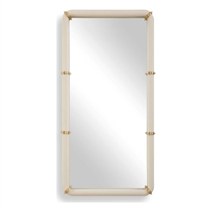 Uttermost Cyprus Leather Mirror in White