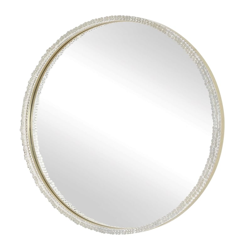 Uttermost Break The Ice Round Mirror in Warm Champagne Iron Frame