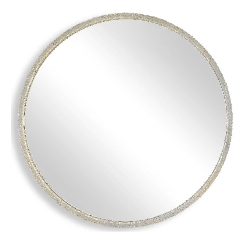 Uttermost Break The Ice Round Mirror in Warm Champagne Iron Frame