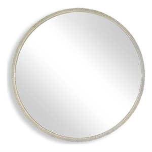 Uttermost Break The Ice Round Mirror in Warm Champagne Iron Frame