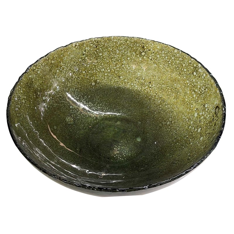 Uttermost Veridian Shimmer Earthy Glass Bowl in Green