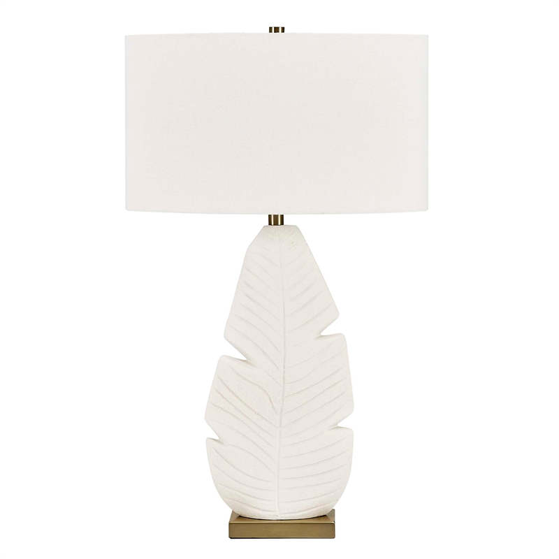 Uttermost Palm Leaf Table Lamp in White