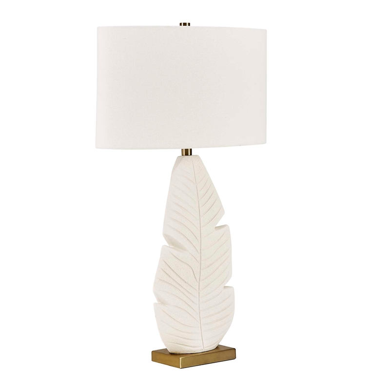 Uttermost Palm Leaf Table Lamp in White