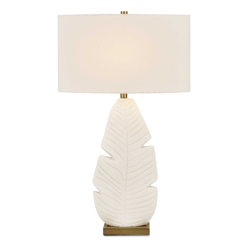 Uttermost Palm Leaf Table Lamp in White