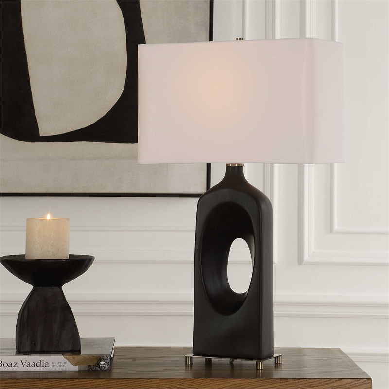 Uttermost Void Matte Table Lamp in Black
