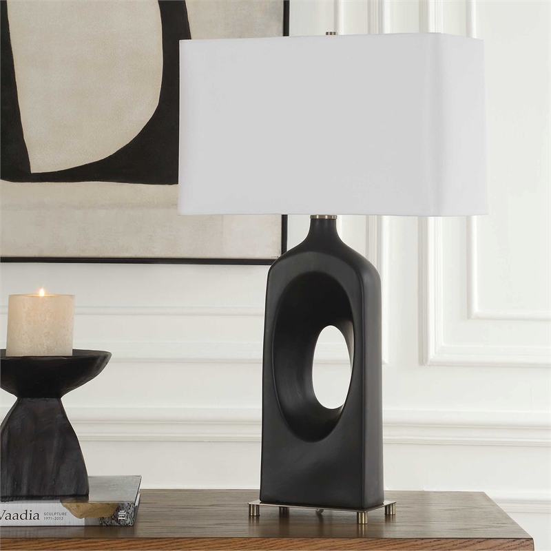 Uttermost Void Matte Table Lamp in Black
