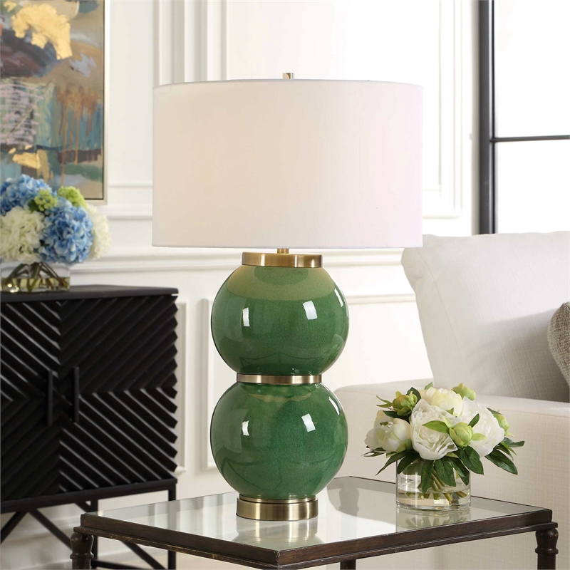 Uttermost Banner Spheres Table Lamp in Green
