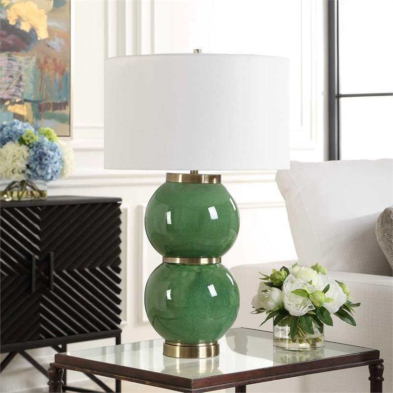 Uttermost Banner Spheres Table Lamp in Green
