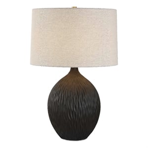 Uttermost Levee Satin Table Lamp in Black