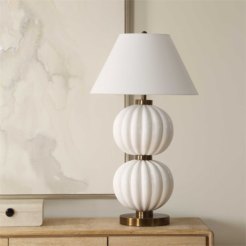 Uttermost Irena Sphere Table Lamp in White