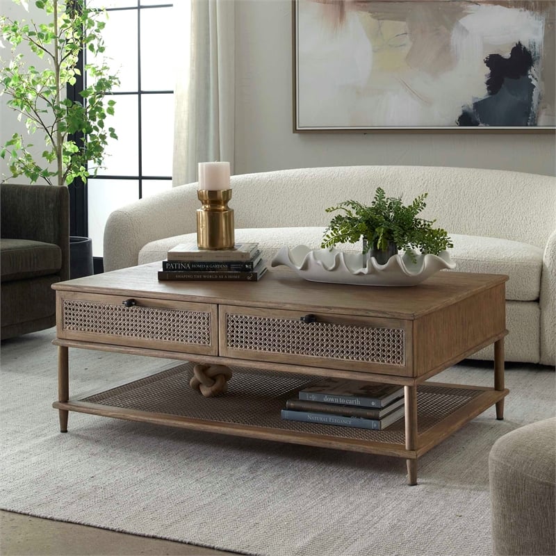 Uttermost Coast Mid-Century Coffee Table in Brown