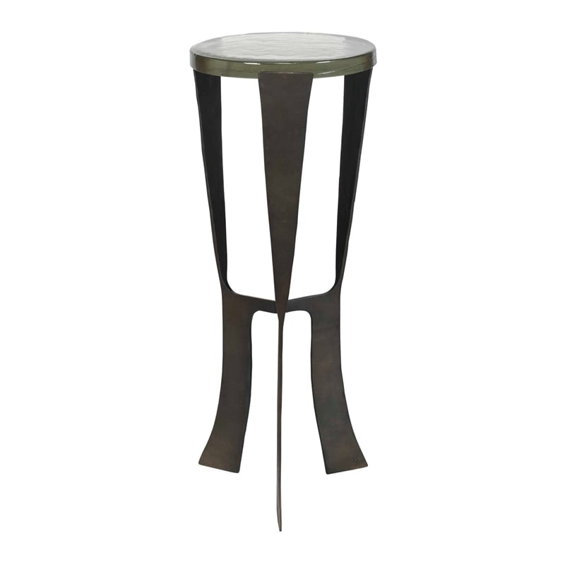 Uttermost Renaud Dark Drink Table in Bronze