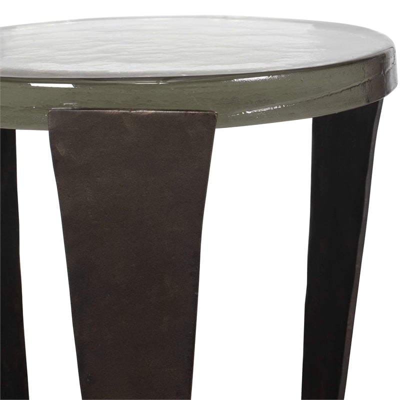 Uttermost Renaud Dark Drink Table in Bronze