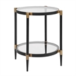 Uttermost Chadid Round Glass Side Table in Black