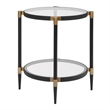Uttermost Chadid Round Glass Side Table in Black