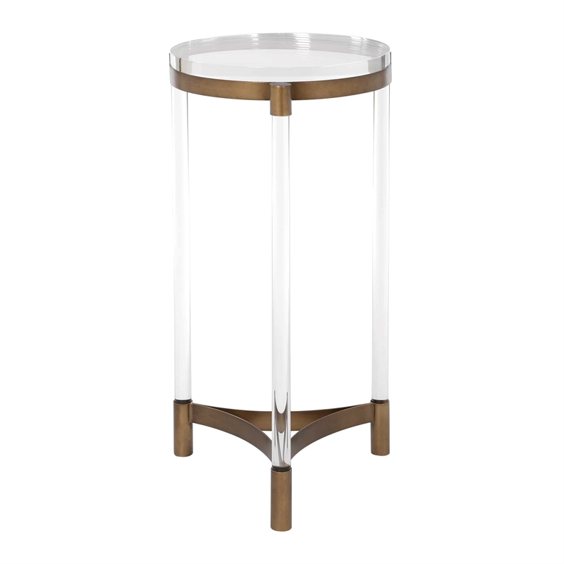 Uttermost Pereira Round Acrylic Accent Table in Bronze