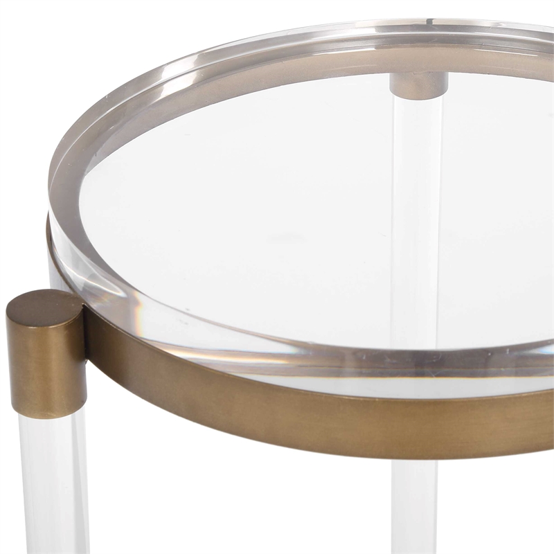 Uttermost Pereira Round Acrylic Accent Table in Bronze