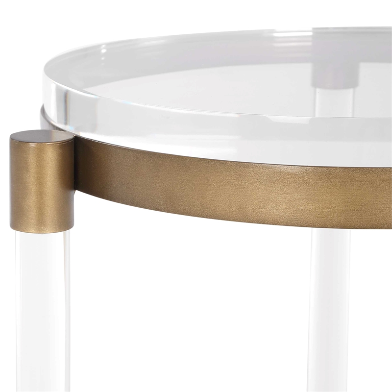 Uttermost Pereira Round Acrylic Accent Table in Bronze